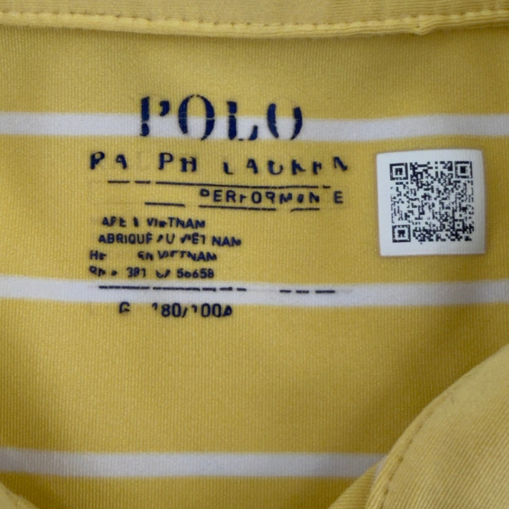 Polo Ralph Lauren Mens Yellow White Stripe Performance Polo Shirt XL - Picture 4 of 5